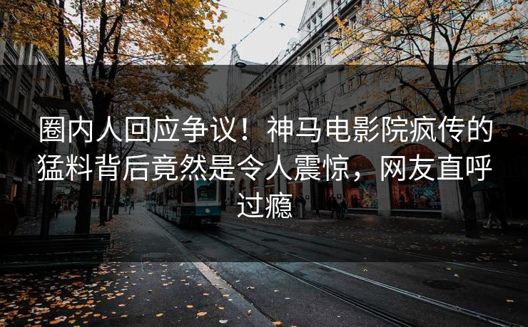 圈内人回应争议！神马电影院疯传的猛料背后竟然是令人震惊，网友直呼过瘾